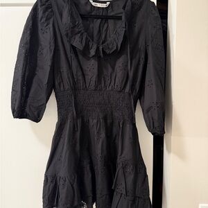 Zara Black Dress with Ruffle Collar